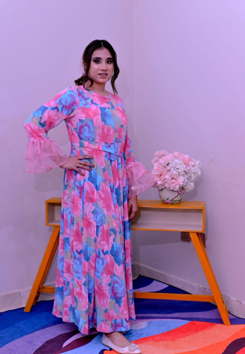 Pink Lagoon Georgette Maxi 1