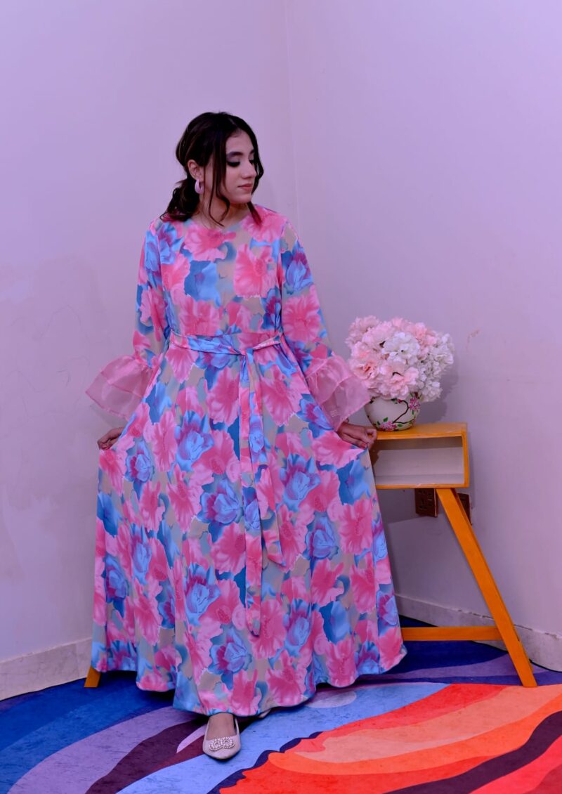 Pink Lagoon Georgette Maxi 2