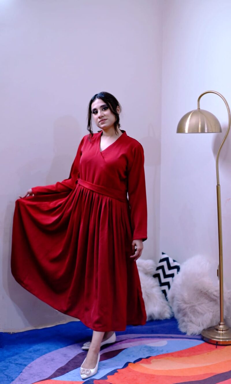 Red Splendor Velvet Maxi 3